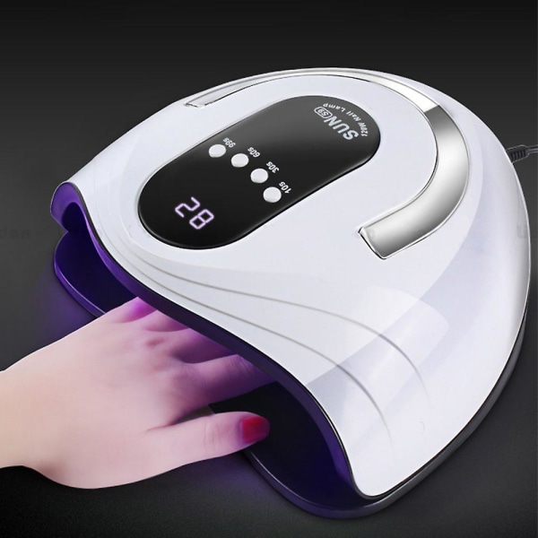 Led Uv Nail Lamp Professional Automatic Two Hands Space, 4 Timer For Nail Light Gel Polish Dryer Removable Base & Portable Handle