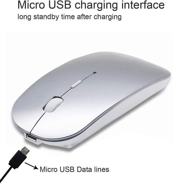 Genopladelig Bluetooth Trådløs Mus Til Macbook/macbook Air/pro/ipad Silver