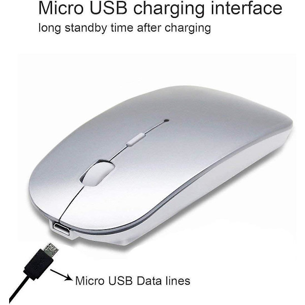 Rechargeable Bluetooth Wireless Mouse For Macbook/macbook Air/pro/ipad Silver