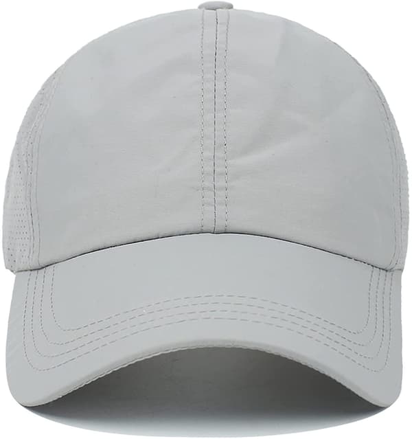 Womens Criss Cross Ponytail Baseball Cap Adjustable High Messy Bun Ponycap Quick Drying Hat Light Grey