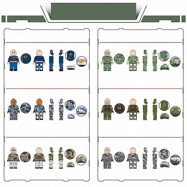 6pcs American Leopard Raid Special Elite Force Body Armor Children Diy Assembled Building Blocks