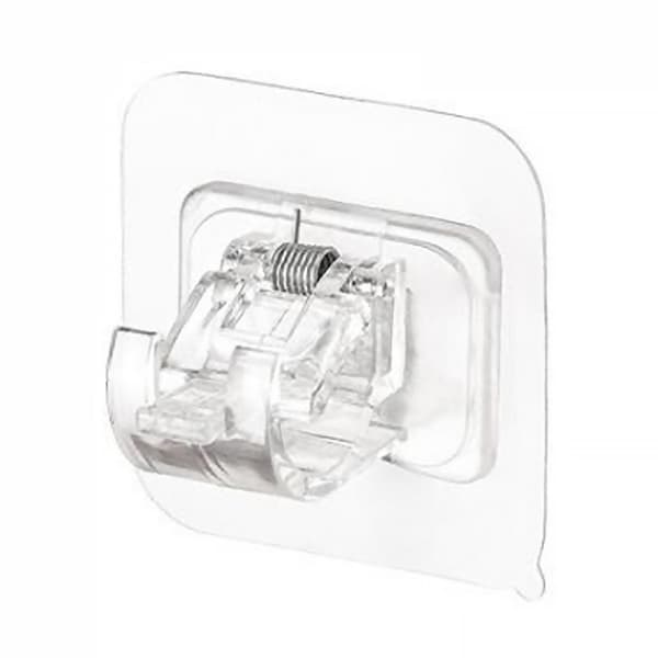 2pcs Wall Mounted Curtain Rod Bracket Water-proof Abs Firmly Fixed Curtain Pole Wall Bracket Bathroom Accessories Transparent