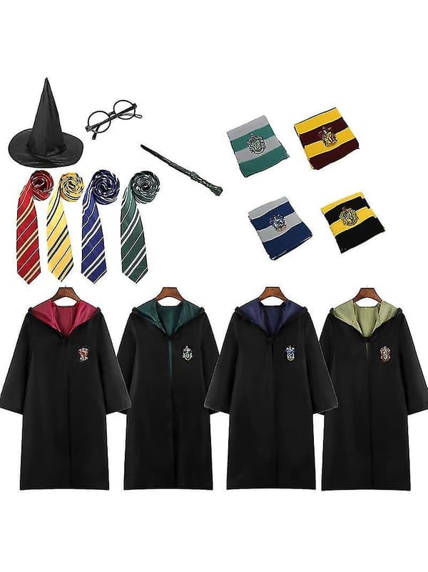 Harry Potter 6-delt Sett Magisk Trollmann Cosplay Kostyme Kappe Kappe Blue 155CM