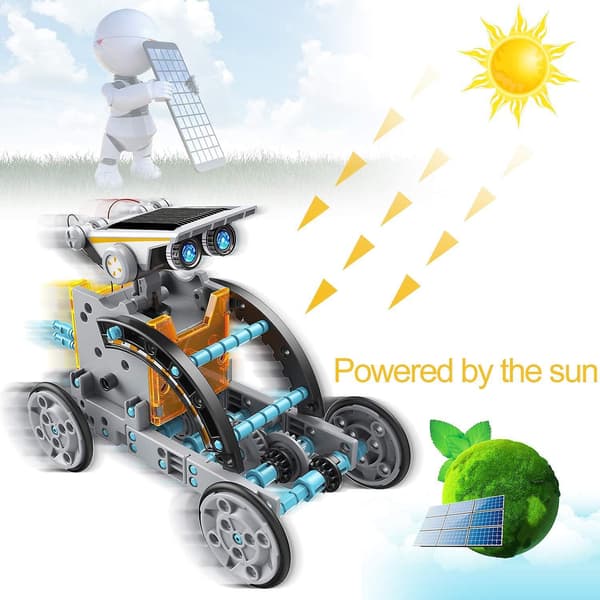 Stem 12-i-1 Uddannelsesmæssigt Solcelle Robot Legetøj - 190 Dele