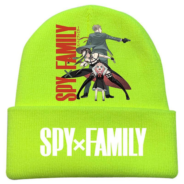 Fashion Trend Classic Winter Warm Knit Hat Beanie Cap For Children Adult Adolescents Cap New Japanese Anime Spy X Family Pattern green-A