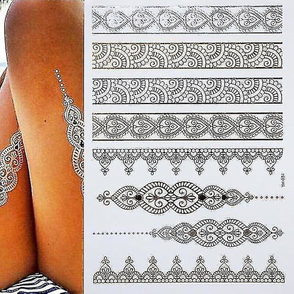 Flash Metallic Waterproof Tattoo Gold ,silver - Women Fashion Design Temporary