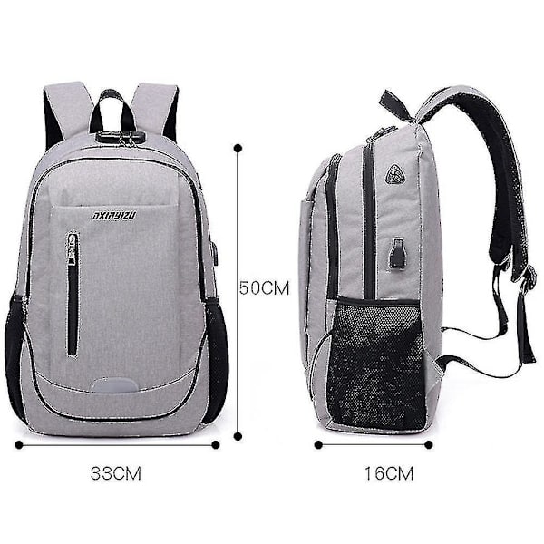 Student School Bag Usb Charging Travel Bag Computer Backpack blue