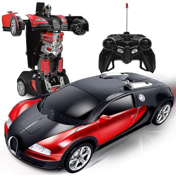 Fjernstyrt Transformerbil Robot Leke red