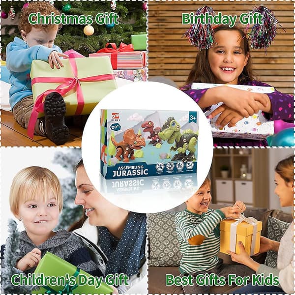 Demonterbare dinosaurleker for barn 3-pakning Byggesett for barn
