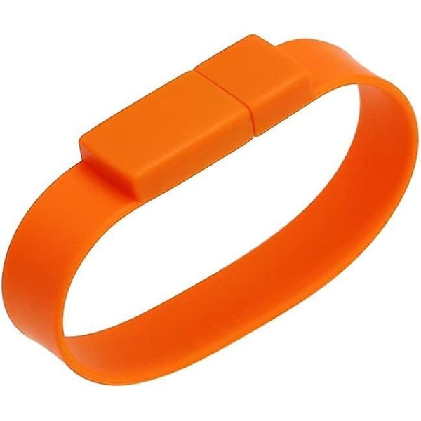 Bærbar vandtæt armbåndsdesign USB Flash Pen Drive Memory Stick Disk, orange 128gb