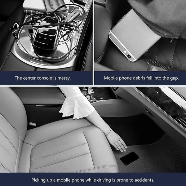 Kompatibel Oppbevaringsboks for Bilsetespalte Sete Pu-skinn Spaltefyller med Koppholder Co driver position