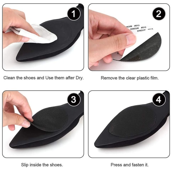 Non-slip Shoes Pads Adhesive Shoe Sole Protectors, High Heels Anti-slip Shoe Grips (black) Black * 4 Pairs