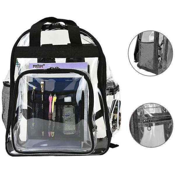 Large Heavy Duty Clear Backpack - Transparent Pvc Concert Freeze-proof See Through Bookbag With Adjustable Straps For Work,security Check, Sporting Ev