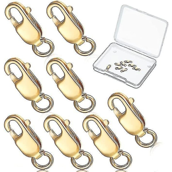 8 Pieces Gold Lobster Claw Clasp 0.32 X 0.12 Inch Diy Lobster Clasp For Jewelry Making Gold Necklace Lobster Clasp With Open Jump Ring Jewelry Making