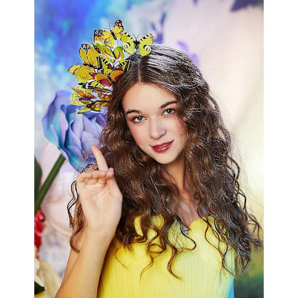 Sommerfugl Fascinator Hatt Monark Sommerfugl Hodebånd Krone Teselskap Halloween Kostyme Hodeplagg