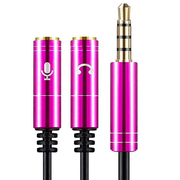 Audio Splitter -kaapeli 3,5 mm uros - 2 porttia naaras jatkojohto Aux-sovitin Rose Red Earphone and Mic Port