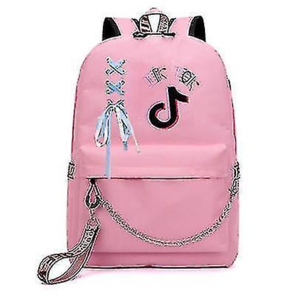 New Luminous Ub Rechargeable Backpack Tiktok Backpack Tiktok Ribbon Student Schoolbag Pink 3