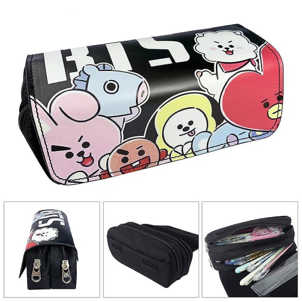Bts Children Double-layer Pencil Case Large Capacity color-1