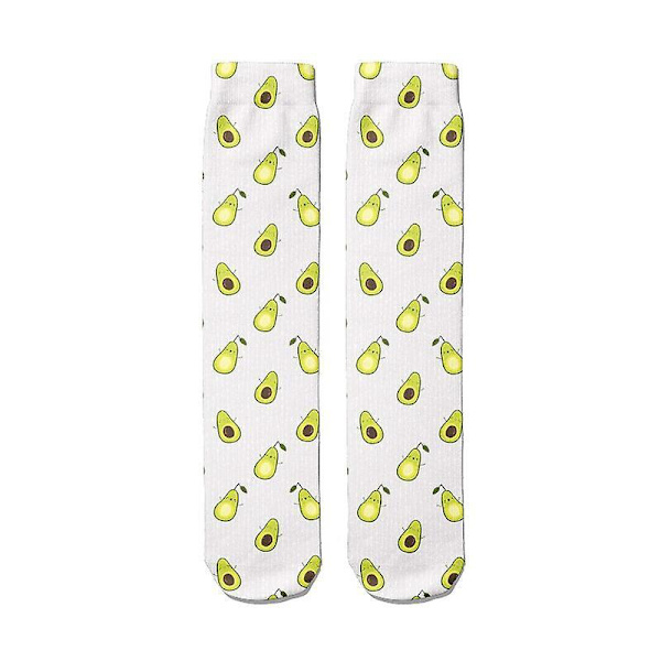 Gladt Sjovt Print Frugt Ananas Lange Sokker Kunst Dejlige Midt Rør Stilfulde Bomuldssokker Til Mænd Damer Style10