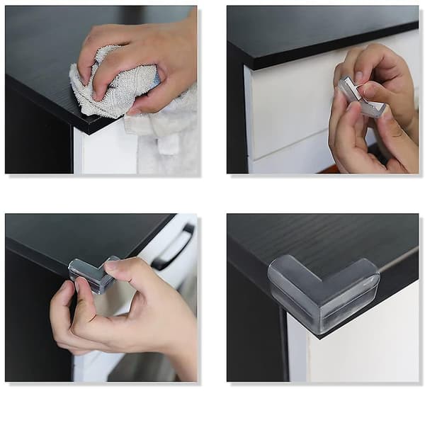 Corner Guards (12 Pack) Clear Corner Protectors High Resistant Adhesive Gel