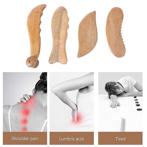 4 kpl Gua Sha Kaavinlauta Hierontatyökalu Käytännöllinen Kauneushieronta Pl