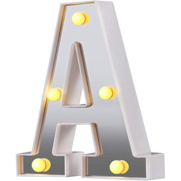 LED Marquee Bogstav Lys 26 Alfabet Lysende Bogstaver Skilt Perfekt Til Natlys Bryllup Fødselsdagsfest Julelampe Hjemmebar Dekoration B09 A