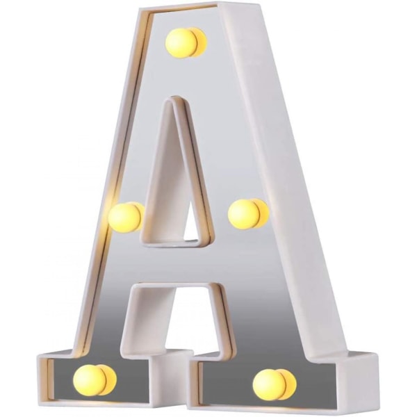 LED Marquee Bokstavlamper 26 Alfabet Lysende Bokstaver Skilt Perfekt For Nattlys Bryllup Bursdagsfest Julelampe Hjemme Bar Dekor B09 A