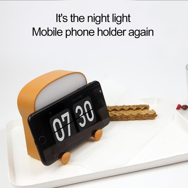 Sød Toastbrød Natlampe, bærbar LED Natlampe til Soveværelse Gluttonous
