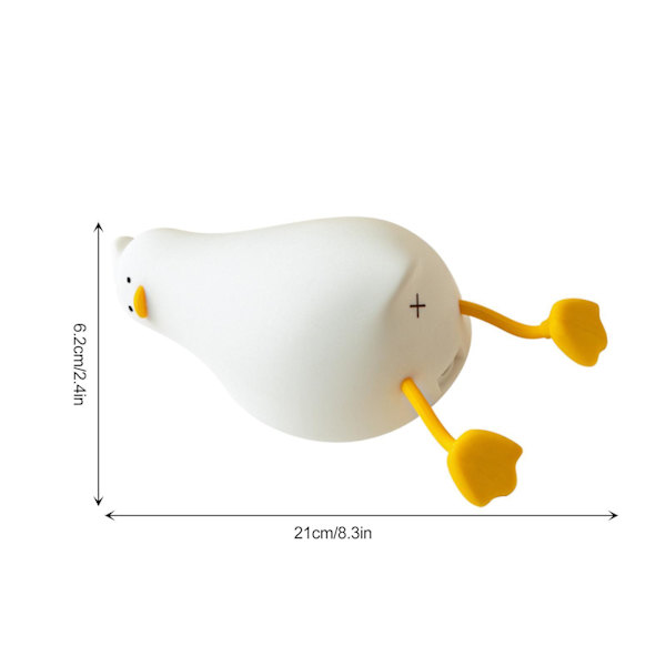 Cute Silicone Lying Flat Duck Night Light Portable Rechargeable Led Lamp With Touch Sensor