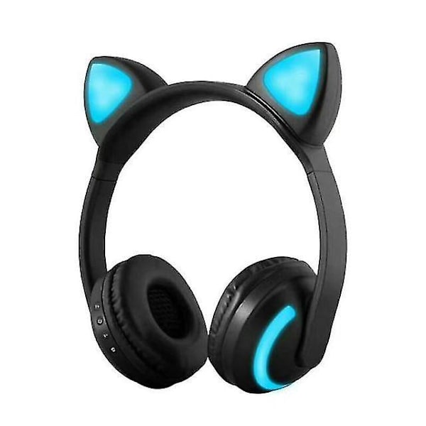Trådløst Bluetooth Headset Lysende Katteøre Headset Stereo Musikk Headset Håndfri Med Fargemikrofon Justerbare Lys