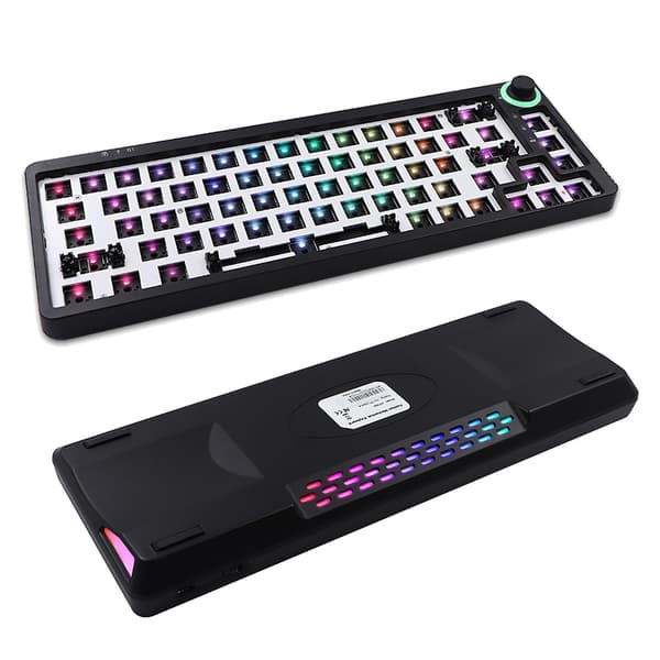 Tm680 Mekanisk Tastatur Kit Hot Swappable Programmerbar Bt 2.4g Kablet 3 Tilstande Black
