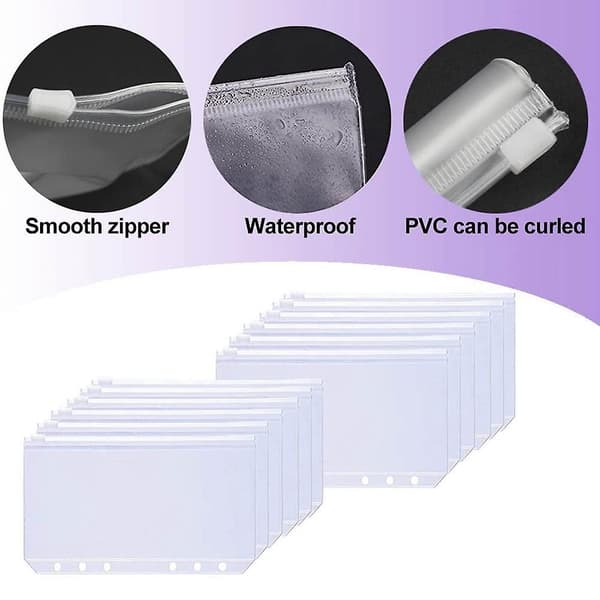 27 Pack A6 Pocket Binder Sets A6 Binder Zipper Pockets Neon Page