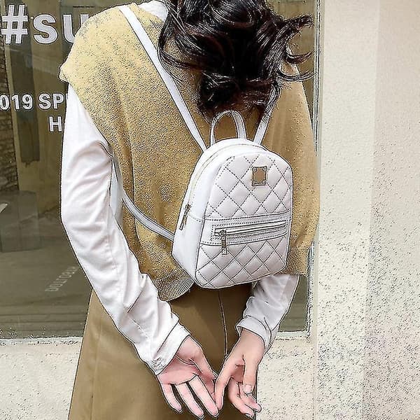 Pu Leather Shoulder Mini Small Backpack Multi-function Ladies Phone Pouch Pack Ladies School Backpack Bags For Women white