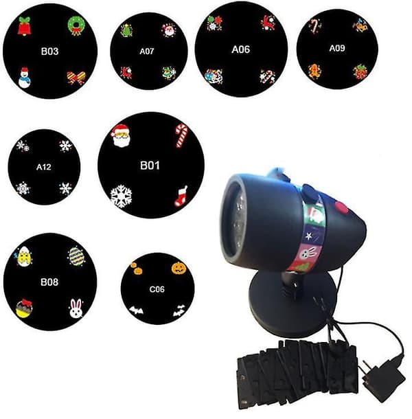Juleprojeksjonslys Stjernedusj Slideshow Halloween Laserlys UK Plug