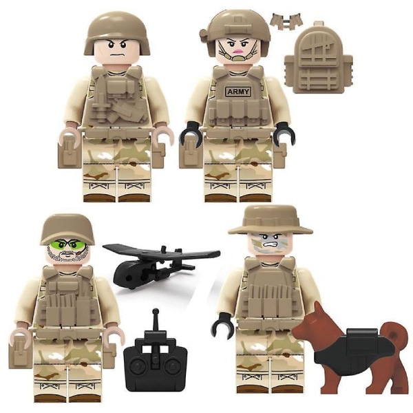 Seals Minifigures With Weapons And Inserted Building Blocks Toy 12pcs
