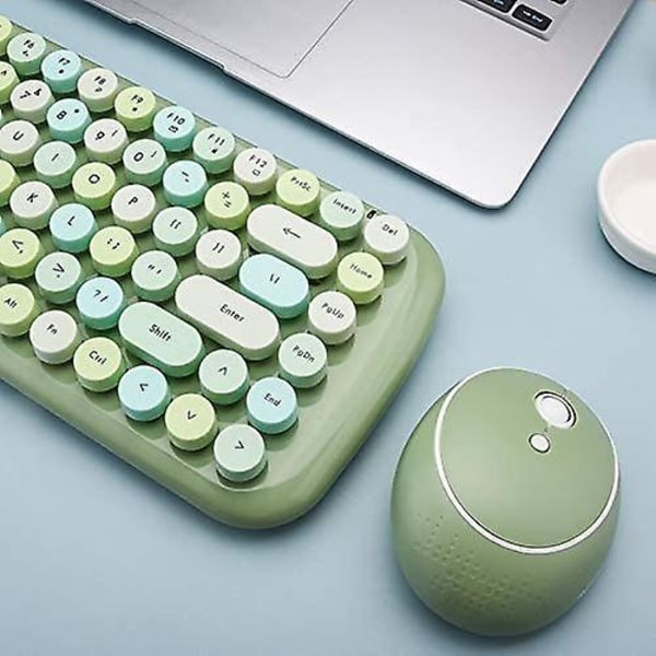Mofii Wireless Mini Candy Keyboard Mouse Combo Set Mix Color 2.4g Green