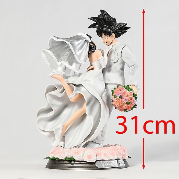 Dragon Ball Z Son Goku &amp; Chichi Bryllupsversion PVC Figur Legetøj Samling Model Statue 31cm no box