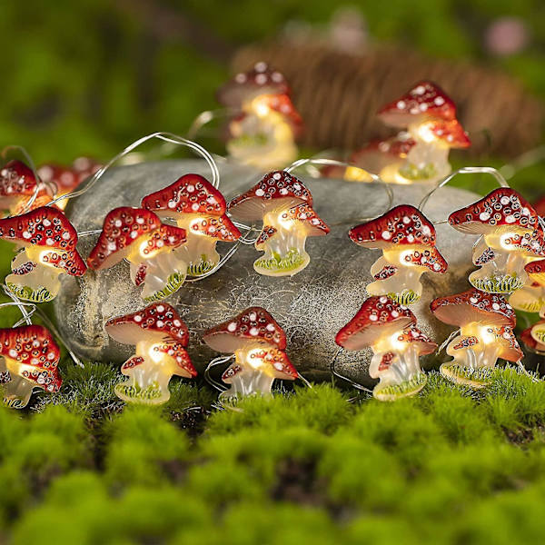 Mushroom Decoration Led String Lights 10 Feet 30 Led Battery-powered Waterp