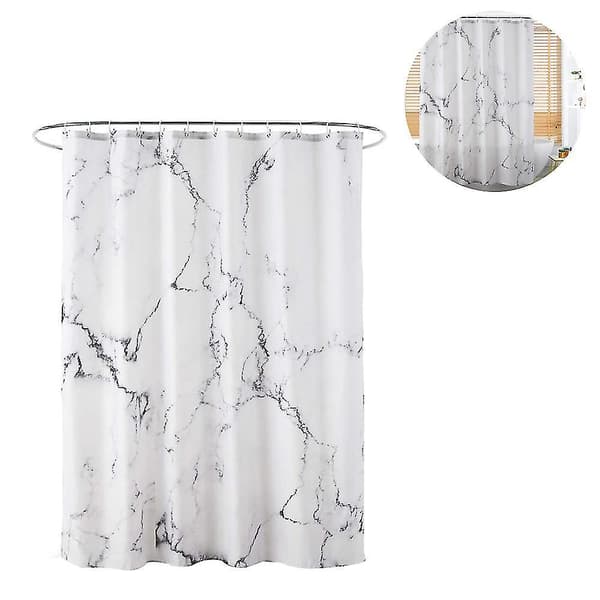 Marble Shower Curtain, Anti-mold, Anti-bacterial, Waterproof Made Of Polyester With 12 S