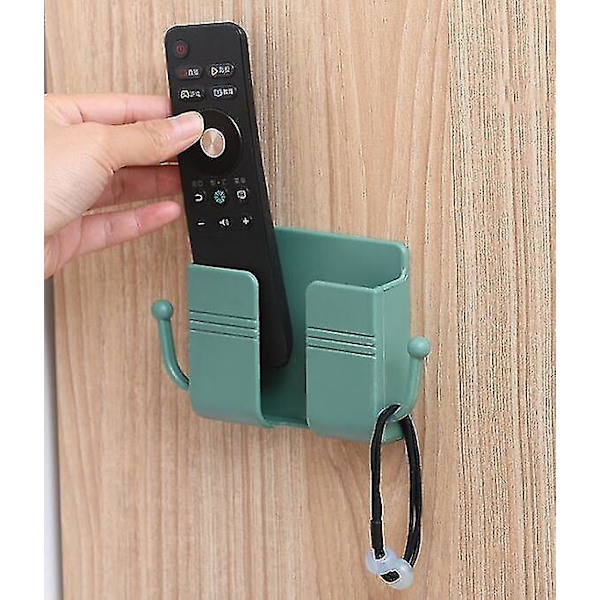 2pcs Wall Mounted Mobile Phone Holder Charging Stand Rack Shelf Self Adhesive Mounts Green