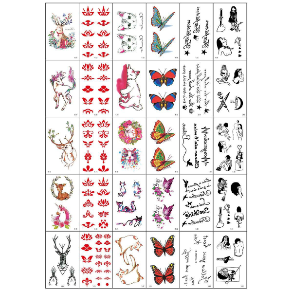 30pcs Small Fresh Tattoo Stickers Tattoo Flowers Waterproof Durable Stickers