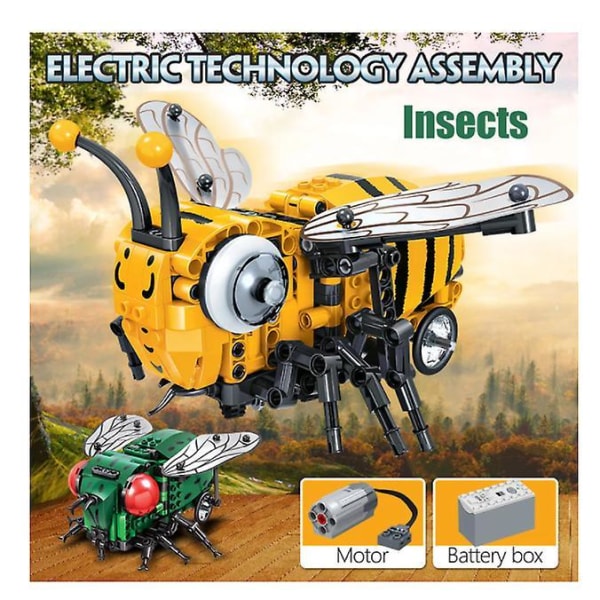 City Simulated Insect Electric Little Bee Fly Building Blocks DIY A