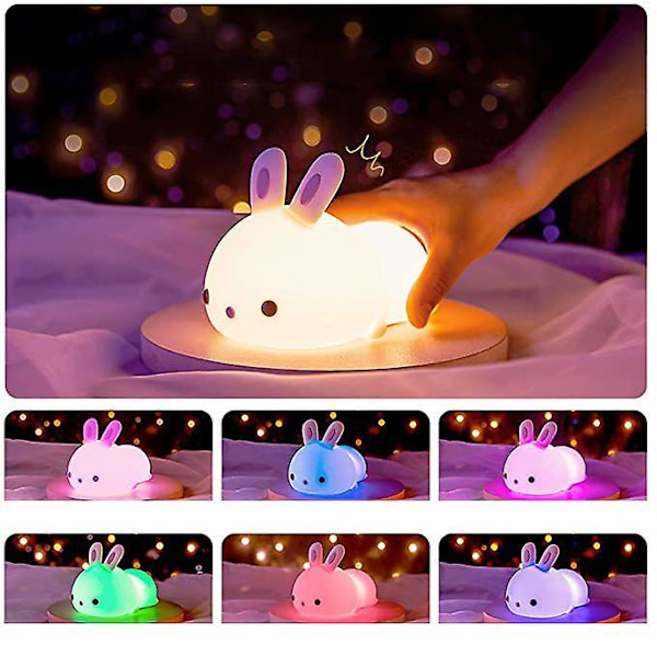Cute Bunny Kids Night Light with a remote
