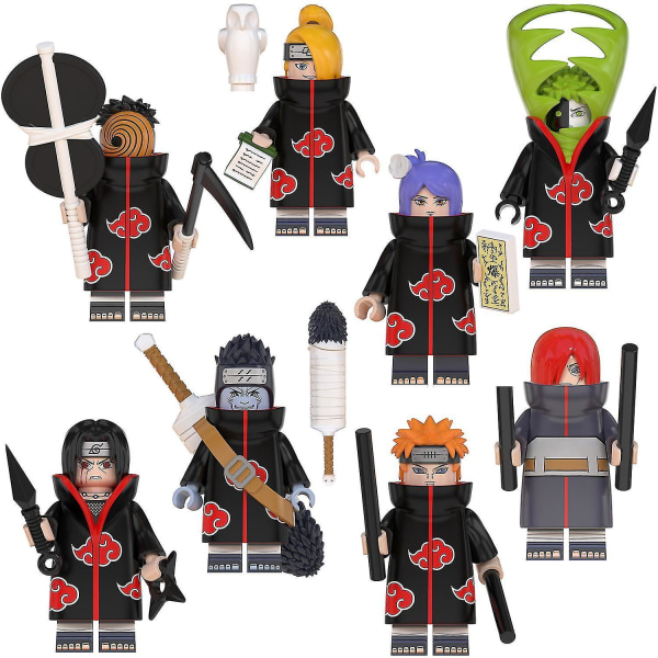 8 Pcs Ninja Mini Figures Set Kids Toys Action Figure Anime Heroes Mini Figure Birthday Party Gifts For Children Boys Girls