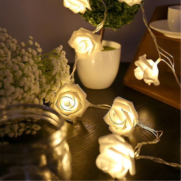 Usb Charging Led Curtain Lights String Rose Lamp Party Decor With 20 Led Beads