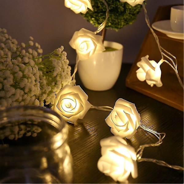 USB-latauksella toimivat LED-verhovalot, ruusulamppu, juhlakoriste 20 LED-helmellä