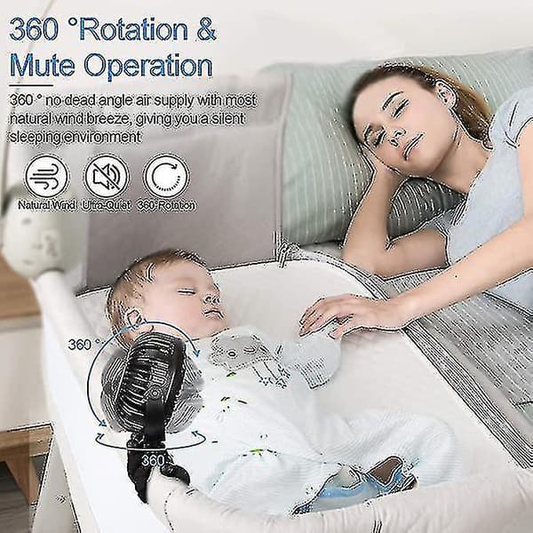 3 Speeds Stroller Rechargeable Portable Handheld Fan With Flexible Tripod Cool High Quality