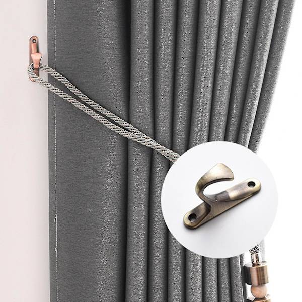 2pcs Curtain Hooks Simple Exquisite Small Multifunctional Home Curtain Holdbacks Drapery Tiebacks For Home Green Bronze