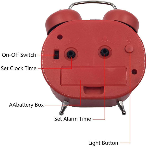 Retro Silent Quartz Alarm Clock, Morning Alarm Clock Analogue Travel Bedside Clock Metal
