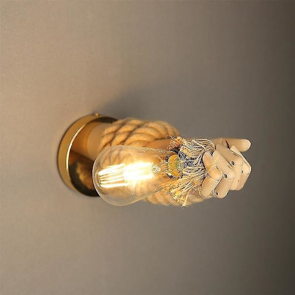 Retro Industrielt Design Hamp Reb Væglampe Simpel Kreativ Håndform Væglamper Korridor Gang Indendørs E27 Vanity Lampe Style a